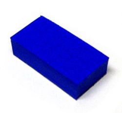 1/2" x 1" x 1/4" Blue Rubber Pad With Adhesive Backing